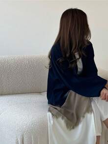 SuofeiMan Áo choàng dài Hồi giáo Trung Đông mới dành cho nữ, áo khoác Abaya kiểu cardigan in họa tiết nhuộm tie-dye thời trang, thích hợp cho mùa xuân/hè. - Màu xanh lam - Xem 3
