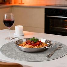 Manteles Individuales para Mesa Juego de 6 Tapetes para Mesa de Comedor de PVC Impermeables Manteles Individuales para Hotel y Cafetería Individuales para Mesa con Posavasos Gris - Gris - Ver 7