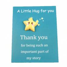 5 Stück inspirierende Thanksgiving Umarmungs-Grußkarten mit Harz-Wunschstern - geeignet für Freunde und Familie, weißes geometrisches Design