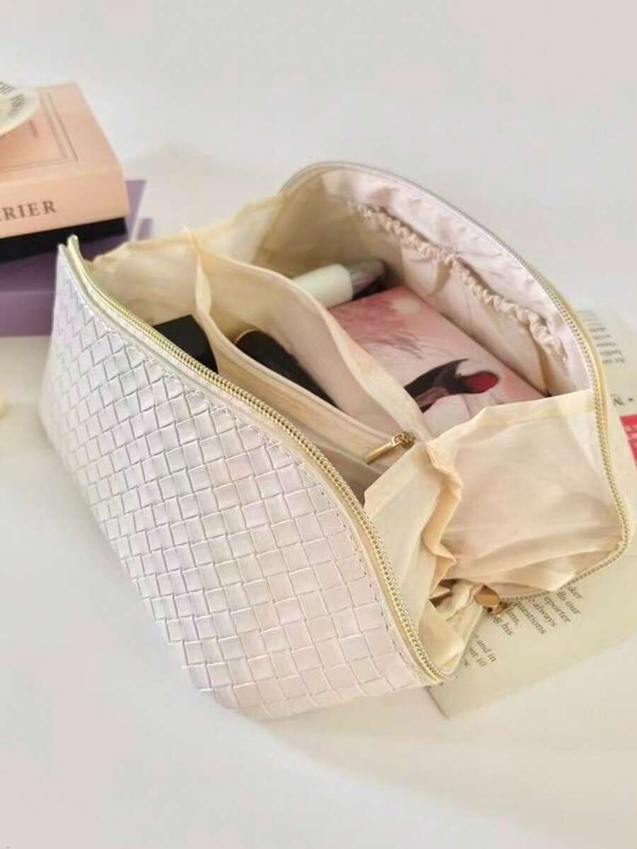 1 Peça Bolsa Cosmética Multifuncional, Bolsa de Mão, Bolsa de Banho, Pincel de Maquiagem Portátil, Clutch, Inclui Bolsa com Zíper, Batom, Pincel, Cuidados com a Pele, Esmalte de Unha, Joias, Essenciais, Bolsa de Maquiagem, Decoração do Quarto de Maquiagem - Multicolorido - Visão 1