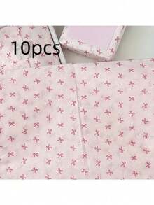 40pcs Pink Background Red Bow Transparent Thin Wrapping Paper, 70*50cm Gift Wrapping Paper, Pink Ballet Bow Wrapping Paper, Art Paper, Birthday Gift Wrapping Paper, Gift Bag Filler And Party Gift Wrapping Paper, Thin Paper, Bouquet Wrapping Paper, Gift Wrapping Paper