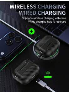 1pc Carbon Fiber Bluetooth Earphone Case, Transparent Soft Silicone Anti-Drop Protective Cover For Samsung Galaxy Buds3/3Pro, Apple Pro3/3/2/Pro/Pro2/4 Case - Multicolor - View 4