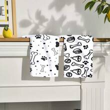 2/4 piezas Toallas de cocina con estampado de perro, toallas decorativas con alta absorbencia, adecuadas para decoración de vacaciones, cocina, hornear, regalos de inauguración de casa y limpieza, aptas para cocina, baño, inodoro - Multicolor - Ver 4