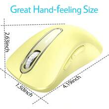 memzuoix Ratón inalámbrico 24 GHz ratón óptico inalámbrico portátil de 1400 ppp con mini receptor USB 5 bos y funcionamiento con batería para ordenador portátil escritorio MacBook color - Amarillo - Ver 3