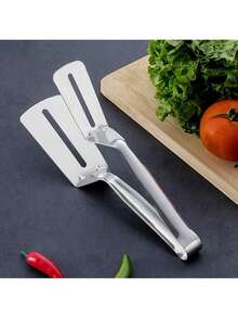 Stainless Steel Frying Shovel Clip,Multifunctional Steak BBQ Utensils Fried Fish Spatula,Bread Tongs Household Kitchen Tool,Food Flipping Steak Clips,Outdoor Picnic Pancake Turner,Frying Shovel Pancake,Pizza Steak Clip,Barbecue Grilling Cooking Tool - 銀色 - 查看 11