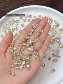 (متوفرة بألوان متعددة) ملحقات فن الأظافر عالية الجودة - 30 قطعة مختلطة من الراين ستون الزجاجي الشفاف ثلاثي الأبعاد، زخارف أظافر بشكل قلب وغير متماثل، لوازم الأظافر، أحجار الأظافر - متعدد الألوان - مشاهدة 20