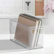 iDesign - Papelera apilable con asas para cocina nevera o congelador transparente fabricado en Estados Unidos - Negrosatinado - Ver 8