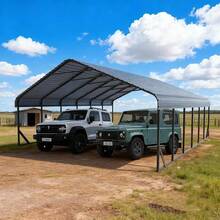 20x20 FT Heavy Duty Metal Carport With Galvanized Steel Roof & Frame - All-Weather Portable Garage Shelter 2, Boat Cover & Yard - 20x30英尺 - 查看 7