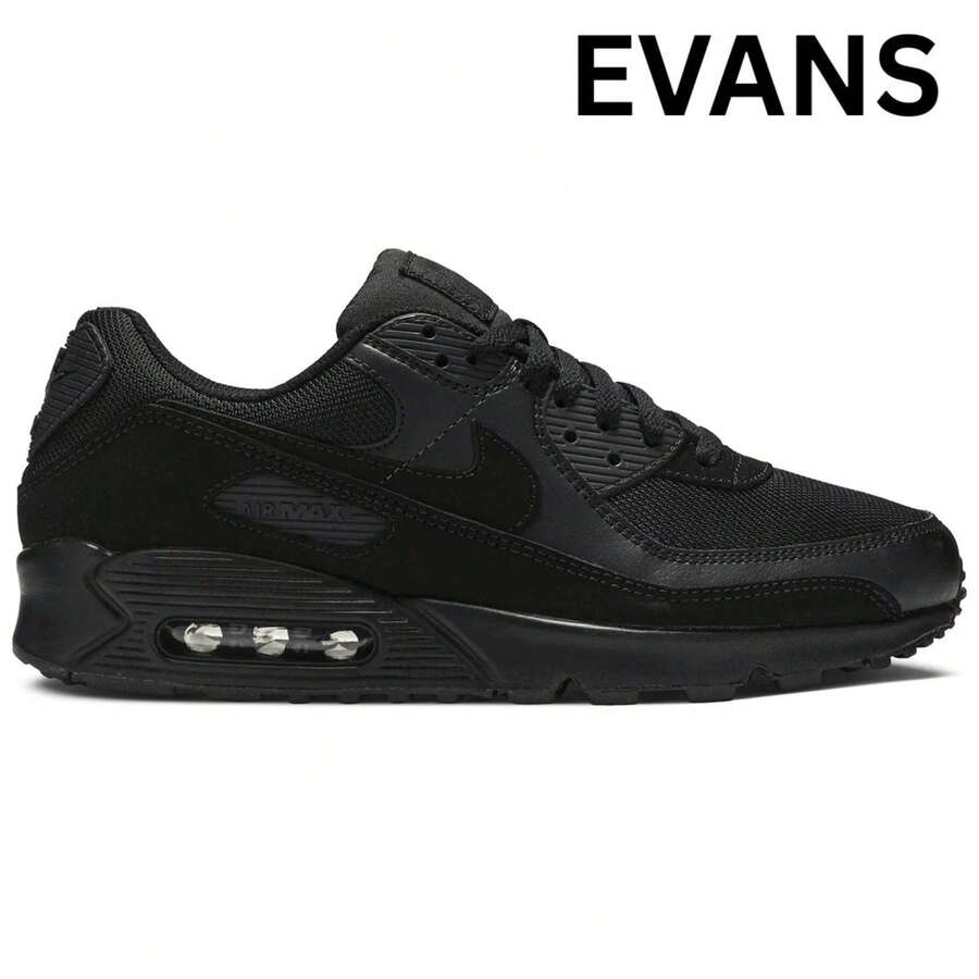 Nike Air Max 90 Triple Black CN8490-003 Men Fashion Sneakers New - 黑色 - 查看 1