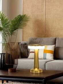 1pc Portable Metal LED Desk Lamp, Wireless Metal Table Lamp, 3-Color Touch Control Rechargeable Light, 3-Level Brightness Adjustable, Suitable For Room Decor, Bedside, Dining Room And More - Flat Surface Lamp - View 10