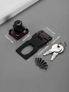 1 Set Stainless Steel 2-In-1 Lock With Lock Plate - Suitable For Desks, File Cabinets, Wardrobes, Etc. | 90 Degree Locking, Includes Keys - Ideal For Home, Office And Hotel Security Protection - Multicolor - View 10