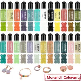 24 Colors Morandi Candy Colors Pigment, Opaque Paste For Silicone Rubber Mold Making, High Concentration Vibrant Colorant For DIY Jewelry Making Coloring Paint Art Squishy Maker Coloring - 0.35oz/10ml Each