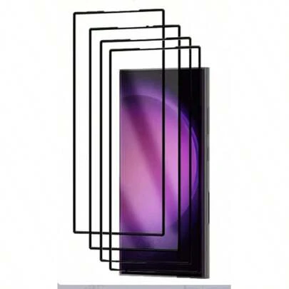 4片装全覆盖高清防裂屏幕保护膜，兼容三星Galaxy/OPPO/vivo/Realme/Infinix/Moto/Xperia/Pixel手机，支持面部解锁和指纹解锁，钢化玻璃材质，兼容 16/16 Plus/16 Pro/16 Pro Max/15/15 Pro/15 Plus/15 Pro Max。全覆盖，疏水疏油，兼容手机壳和屏幕保护膜，防水、防震、防刮、防指纹。