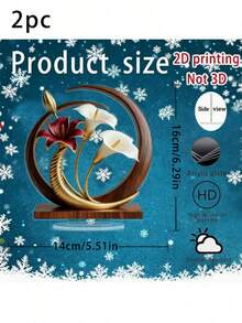 1/2 pezzi Decorazione da tavolo elegante a forma di fiore di giglio, stile bohémien, per soggiorno, camera da letto, caffè, matrimonio, festa di compleanno, accessori creativi per la casa, decorazione per le vacanze, 2D - Multicolore - Visualizzare 6