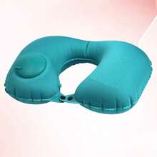 Inflatable U-Shaped Neck Pillow–Auto-Inflating, Portable Travel Pillow For Neck Support, Perfect For Flights And Outdoor Adventures ,Green,Travel Essential - 藍綠色 - 查看 8