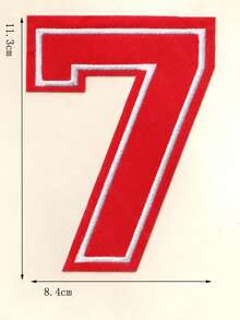 1pc Large White Embroidered 0-9 Number Clothing Patch, Number Badge Applique For DIY Clothing, Jackets, Coats, Ironing Patch - Apricot - View 26