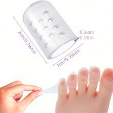 Protetores de dedos de silicone (20/10 unidades), protetores de dedos de gel antifricção respiráveis para homens e mulheres, protetores de dedinhos macios e transparentes de silicone, para sapatos, ideais para primavera e verão, presentes para madrinhas, decoração de quarto, praia, viagens, para homens e mulheres, férias, Dia da Mulher, itens essenciais de viagem, lembrancinhas de casamento, estilo anos 2000, acessórios para carro, decoração de cozinha, itens fofos - Transparente - Ver 3