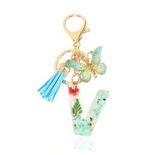 1pc Handmade Crystal Resin Butterfly & Letter Keychain, Tassel Keyring, Small Gift For Wedding, Birthday, Baby Shower, Travel Souvenir, Graduation, Housewarming, Party (5 Styles Available) - Multicolor - View 92