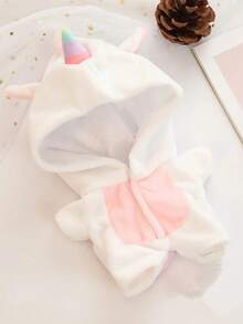 4 Styles 20cm Long Dinosaur, Shark, Unicorn, Cow Pattern Jacket, Suitable Only For 20cm Dolls - White - View 5