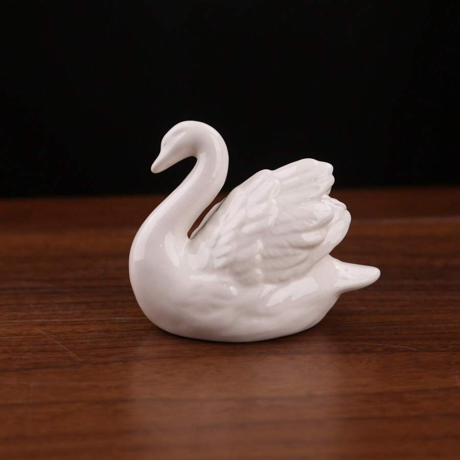 1件陶瓷天鹅摆件，情侣装饰 - 黑與白 - 查看 1