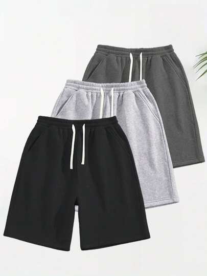 男士夏季休闲短裤 - 弹性腰带配抽绳，透气宽松版型，适合健身、跑步、户外活动和正式场合，运动街头风，耐用面料，健身爱好者的理想之选。