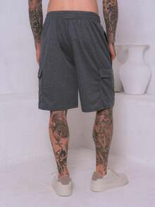 Cargo Shorts With Elastic Waistband - Màu xám đen - Xem 2