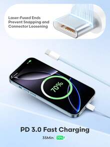 USB-C 转 USB-C 充电线，3 条装，60W，3.3/6.6 英尺编织 USB 转 Type-C 快速充电线，兼容 Apple 17/16/16 Pro/16 Pro Max、15/15 Pro Max、iPad、Pixel、Galaxy S25 - 彩色 - 查看 7