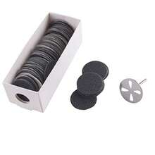 MZCMSL 100 discos de papel de lija y 1 broca de metal para uñas broca de disco de lijado de pedicura de 25 mm lima de pie eléctrica grano #80 grueso - Negro - Ver 1