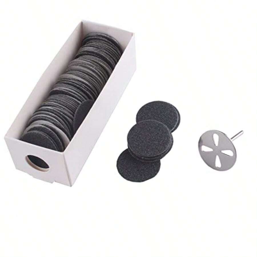MZCMSL 100 discos de papel de lija y 1 broca de metal para uñas broca de disco de lijado de pedicura de 25 mm lima de pie eléctrica grano #80 grueso - Negro - Ver 1