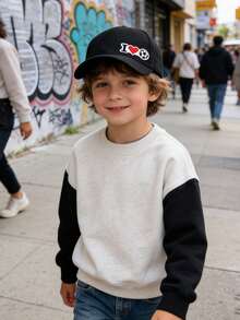 【棒球帽】1顶3-8岁儿童刺绣“我爱足球”标志棒球帽 - 休闲棒球帽，可调节帽围，八种颜色可选，适合日常训练、搭配服装、足球迷，情人节完美礼物 - 彩色 - 查看 4