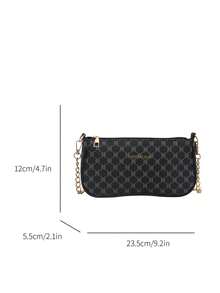 New Fashionable Versatile Textured Chain Shoulder Bag, Underarm Handbag For Women