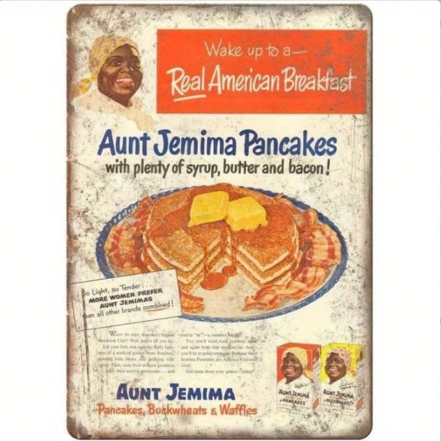 1 pieza, Letrero de metal vintage retro de 8x12 pulgadas con el diseño de la mezcla para panqueques y waffles de la tía, decoración para el hogar, bar, patio o jardín. - Multicolor - Ver 1
