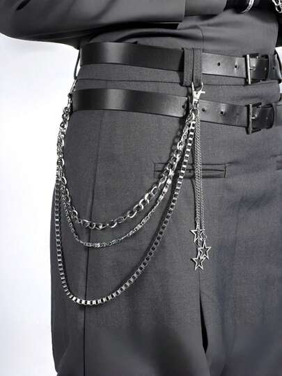 Stylish Ins-Style Waist Chain, Star Decor, Punk Style Waist Chain, Pant Chain Accessory, JK Style Outfit, Hip-Hop Accessory, Pant Chain, Couple Design, Christmas