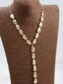 1pc Geometric Vintage Creative Asymmetrical Shaped Sophisticated Necklace - Yellow - View 3