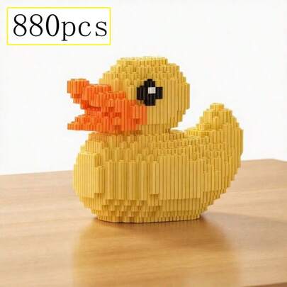 Approx. 880pcs 2026 New Small Duck Building Blocks Set, Challenging Assembly Toy, Little Yellow Duck Office Decor, Animal Figurine Blocks Suitable For Adult Model Kit, Birthday/Easter/Halloween/Christmas/New Year Gift, Home/Office Display Decoration