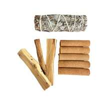 VBNM-Kit de Purificación Espiritual con Salvia Blanca y Palo Santo Incienso y Varitas Naturales 100g para Meditación y Limpieza Energética - como en la foto - Ver 1