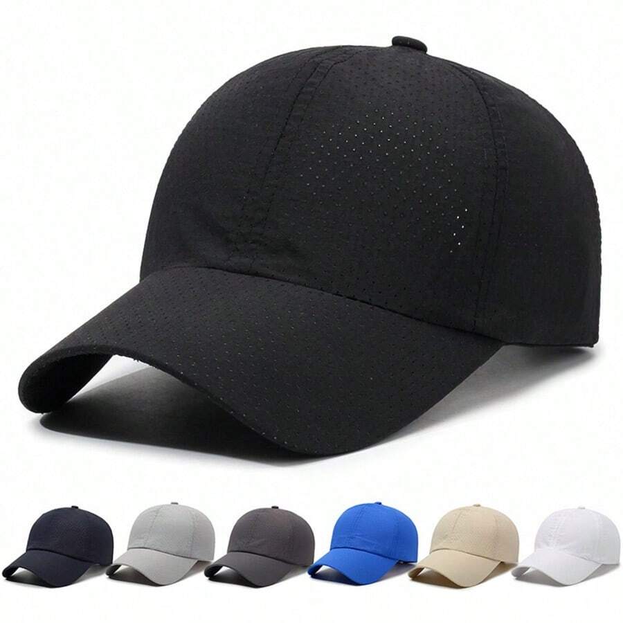 1顶透气网眼棒球帽，速干，男女通用户外运动跑步休闲遮阳帽，适合春夏佩戴