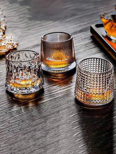 2 st/set roterande whiskyglasbarset med genomskinlig rembas, kreativa cocktailglas, nu tillgängliga, perfekt för att dricka, muggar, kaffekopp, glas, presenter till kvinnor