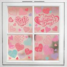 1 Set Heart & Donut Scene Stickers, Removable Decals For Bedroom, Windows, Kids Room, Home Decor, Suitable For Valentine's Day, Wedding, Birthday - Multicolor - View 6