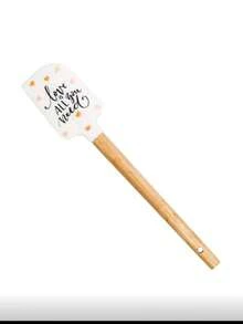 1pc Valentine's Day Themed Silicone Spatula Heat-Resistant With Wooden Handle For Baking, Butter & Jam Mixing - Multicolor - View 8