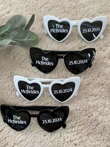 Gafas de moda con forma de corazón y texto/logo personalizado, gafas de moda unisex de estilo fashion - Multicolor - Ver 2