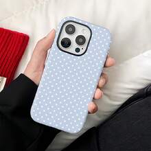 Phone Case For IPhone 17, 17 Pro, 17 Air, 16 Pro Max, 16, 15 Pro, 13, 11, 12, XS, 8 Plus, 7, 12 Mini, Simple Light Blue Polka Dot Pattern, Glossy Hard Case - 款式1(1pc) - 查看 6