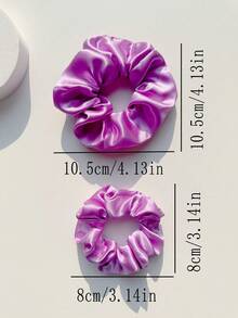 16 قطعة/مجموعة أربطة شعر نسائية بلون بنفسجي داكن، أربطة شعر من القماش الساتان الناعم، أربطة شعر مرنة، متعددة الاستخدامات وعادية - متعدد الألوان - مشاهدة 5
