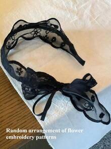 2pcs/1pc Floral Print Bow (Floral Embroidery Pattern Randomly Arranged) Elegant Vintage Bohemian French Lace Embroidered Wide-Brimmed Headband/Hair Hoop For Women, Romantic Countryside Style, Suitable For Summer, High-End Sweet Girl Hair Accessory, Outdoor/Beach Photography, Hair Band Head Accessories Beauty Home Hair Accessories Hairband,Travel,Birthday - Rusty Rose - View 11