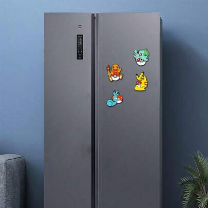  1pc Pokemon Pikachu Metal Cartoon Anime Refrigerator Magnet, Cute Pocket Monster Series Magnetic Sticker Home Decor, Suitable For Home, Car, Birthday Party Decoration