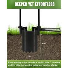 Joyhalo - Herramienta para macetas mango largo base dentada de 30 pulgadas herramienta de césped 5 en 1 cortador de césped herramienta para enchufar zacate deshierbe trasplante excavador de - Verde - Ver 2