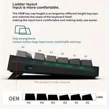 134键PBT渐变灰色侧印键帽套装，OEM高度，兼容MX轴，适用于游戏机械键盘 - 灰色漸變 - 查看 8
