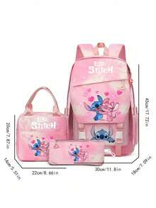 3pcs/Set Cartoon Backpack, School Style Bookbag, Lightweight Large Capacity Travel Backpack - Multicolor - View 2