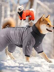 新款防水涂层羽绒防风冬季户外保暖狗狗衣服，时尚宠物防寒加厚外套，适合小型、中型和大型犬