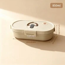 850ml 304 Stainless Steel Oval Lunch Box, Reusable Leak Proof Bento Box, Portable Large Capacity Lunch Container, Fruit Salad Food Storage Container, Dishwasher & Microwave Allowable, Suitable For Student And Adult Use In School, Office, Outdoor Camping, Picnic, Travel, Back To School - Multicolor - View 12